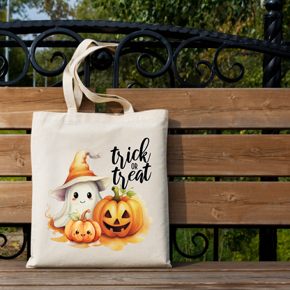Cute Halloween tote with pumpkin and ghost design